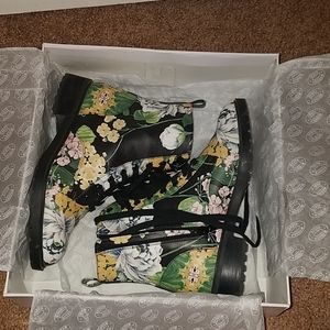 Floral Combat Boots